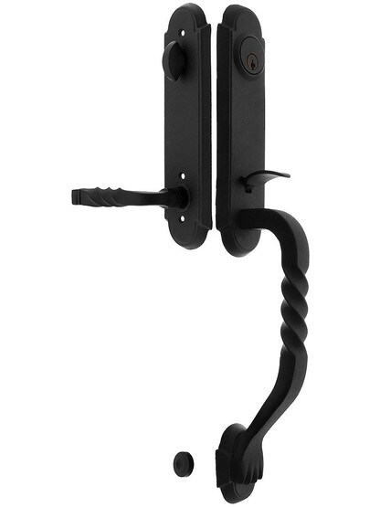 San Carlos Grip Wrought Steel Tubular Handleset With San Carlos Lever - Right-Handed in Matte Black.
